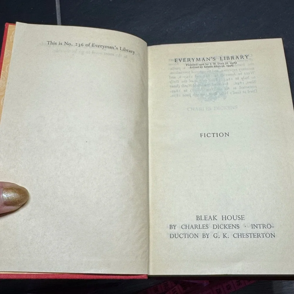 Bleak House Charles Dickens Everyman's Library 1948 Vintage Red‎ Hardcover Book